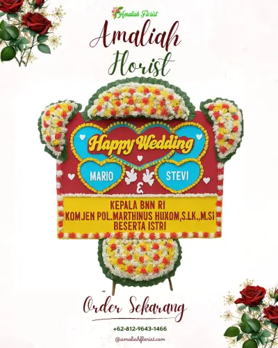 Karangan Papan Bunga Pernikahan di Lodar El